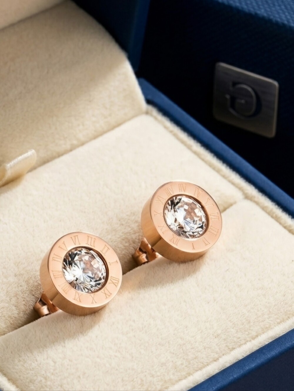 Elegant Roman Numeral Stud Earrings